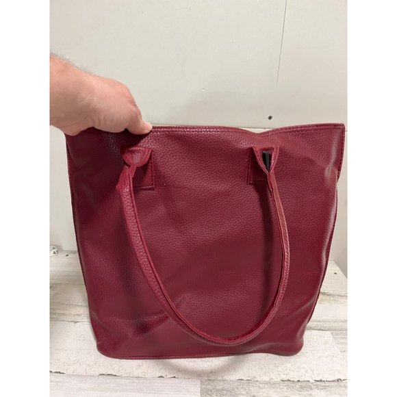 Essence of Beauty burgundy 13x16.5x4.5 tote bag - Picture 3 of 8